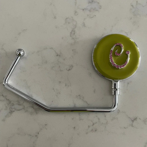 Nordstrom 'C' Metal Swivel Hook in Green Pink to secure Handbag/Accessories NWOT - Picture 7 of 8